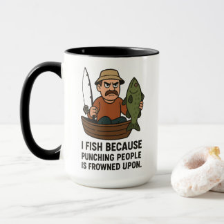 Amusante Mug de pêche - Angry Fisherman Dessin Cad