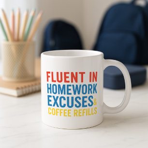 Amusante Mug Parent; Excuses et recharges