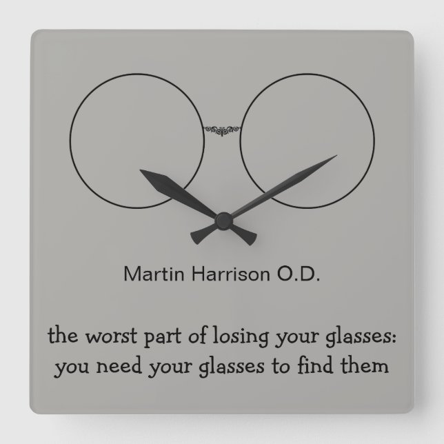 Amusante Optométriste Horloge Mur De Bureau (Recto)