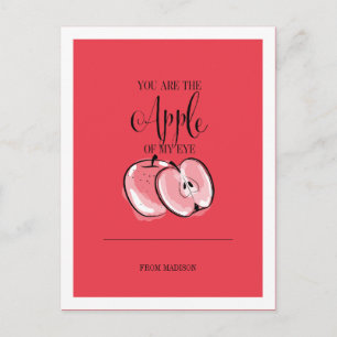 Amusante Pomme Pun Fruit Valentine Carte postale