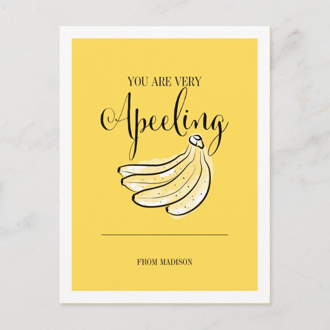 Amusante Pun Fruit Apeeling Banana Valentine Carte (Devant)