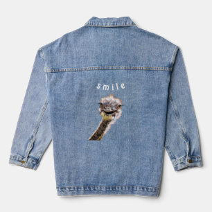 Amusante Veste Denim Jouer Happy Ostrich - Smile