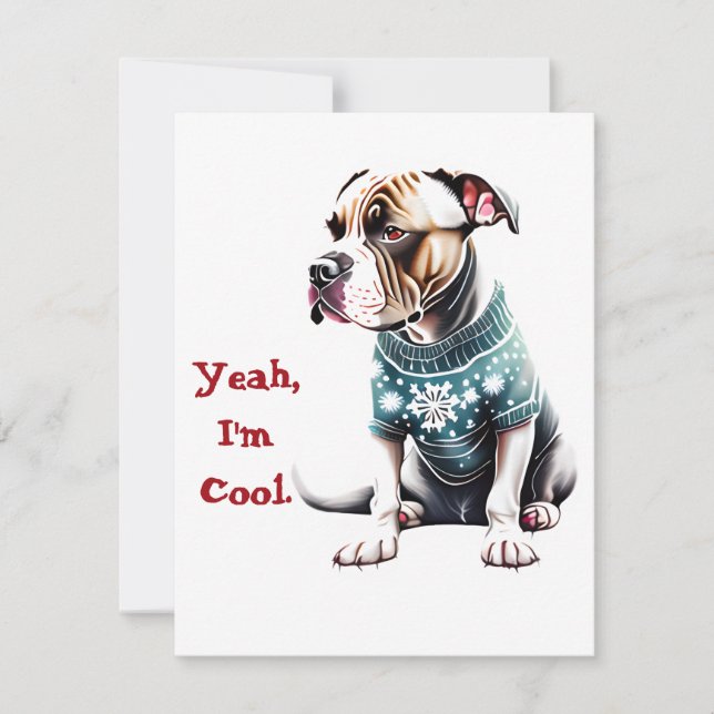 Amusants AmStaff Vilain Sweat de Noël Carte de Noë (Devant)