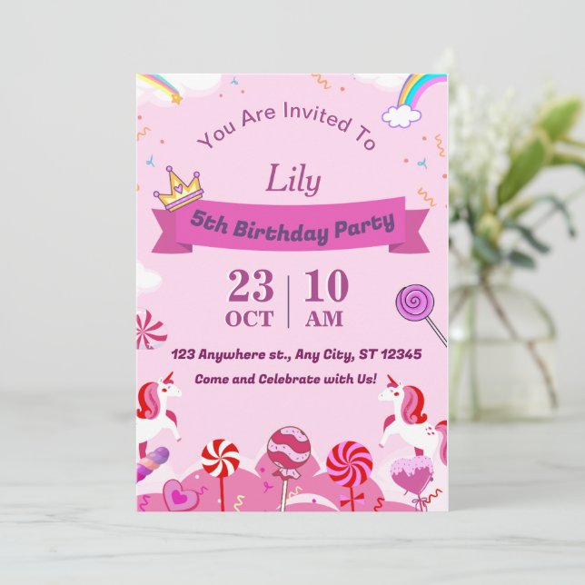 Amusants Anniversaire Fête Invitation (Debout devant)