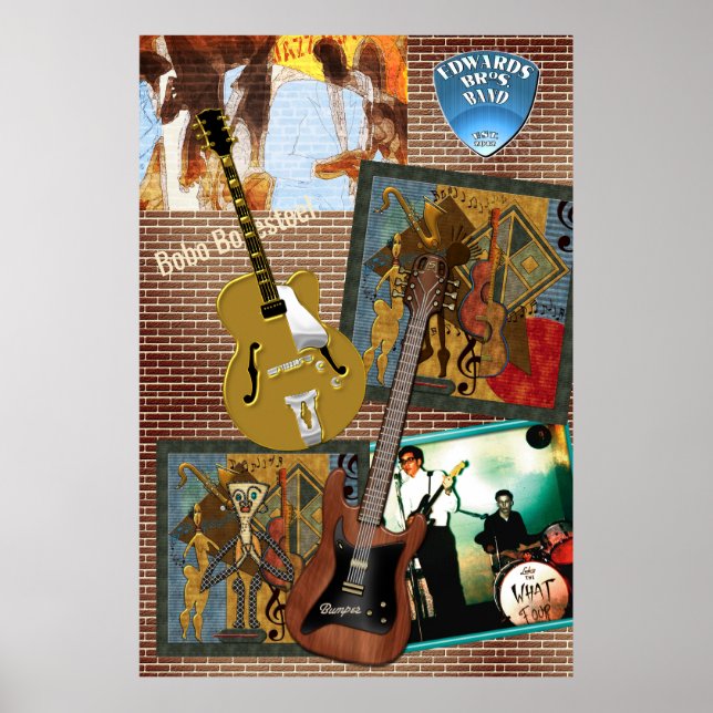Amusants Art Moderne Musique Collage Poster (Devant)