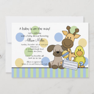 Amusants Bébés Animaux Invitation Baby shower