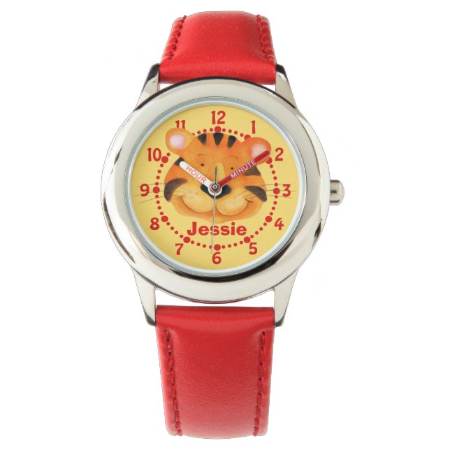 Amusants enfants tigre art poignet montre (devant)