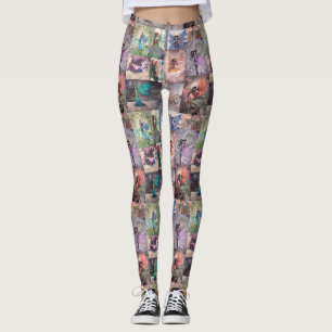 Amusants Fairies Collage Imaginaire Art Leggings