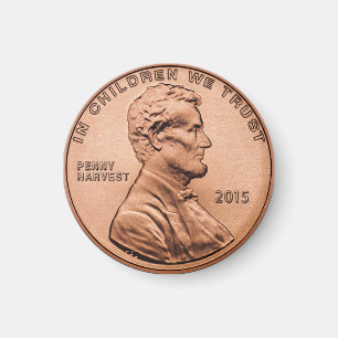 Amusants Faux Penny Coin Réfrigérateur Magnet