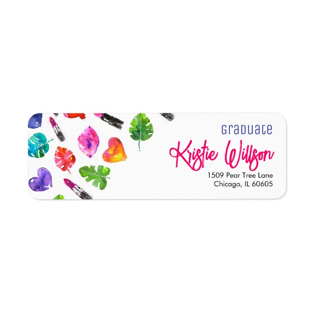 Amusants Vibrant Aquarelle Lipsticks Graduation Pa (Devant)