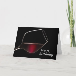 Amusement avec carte d'anniversaire de vin