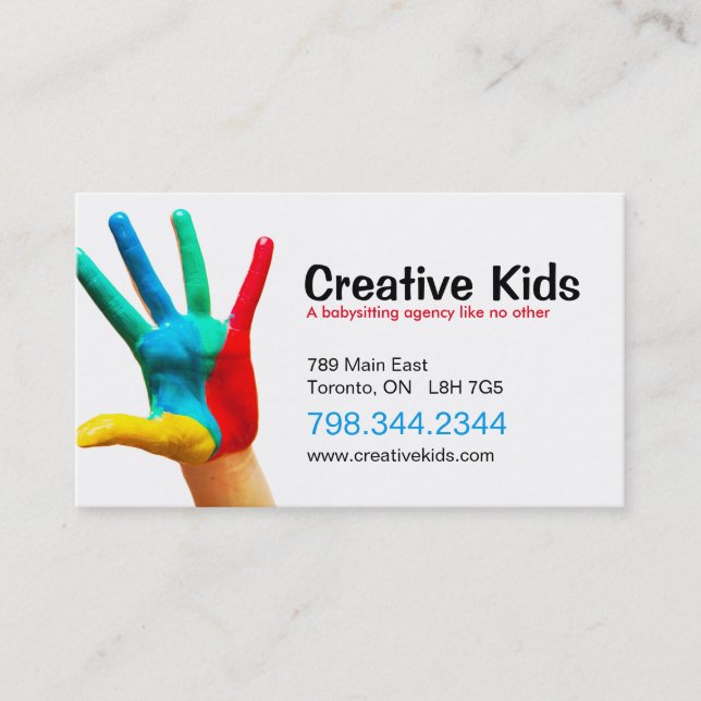 Amusement Childcare et cartes de visite de garde (Devant)