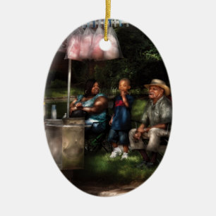 Amusement - Food - Buying Treats Ceramic Ornament