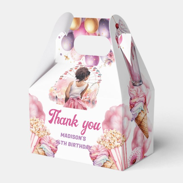 Amusement Park African American Fun and Colourful Favor Box (Front Side)