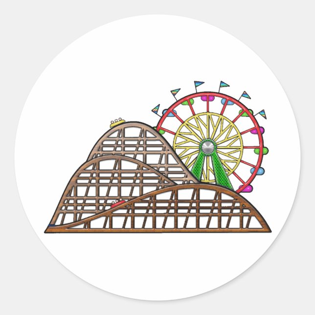 Amusement Park Classic Round Sticker (Front)
