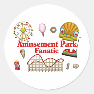 Amusement Park Fanatic Classic Round Sticker