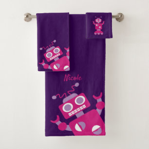 Amusement personnalisé par robot rose pourpre