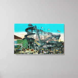 Amusement Rides at the Pike, Long Beach Canvas Print
