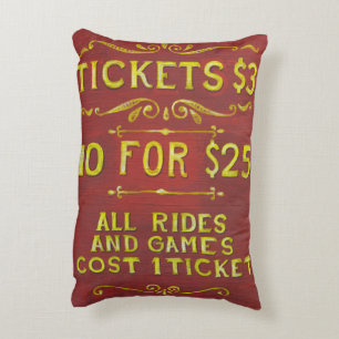 Amusement - Tickets 3 Dollars Decorative Pillow