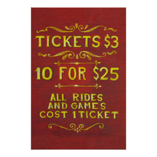 Amusement - Tickets 3 Dollars Poster