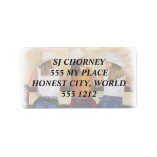 AMUSER LES COWGIRLS ÉTIQUETTES DE ADRESSE