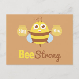 Amusing Cartoon: Cute bee holding pots Postcard