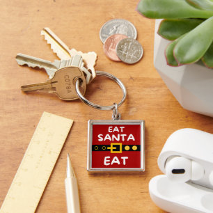 Amusing Eat Santa Eat Keychain