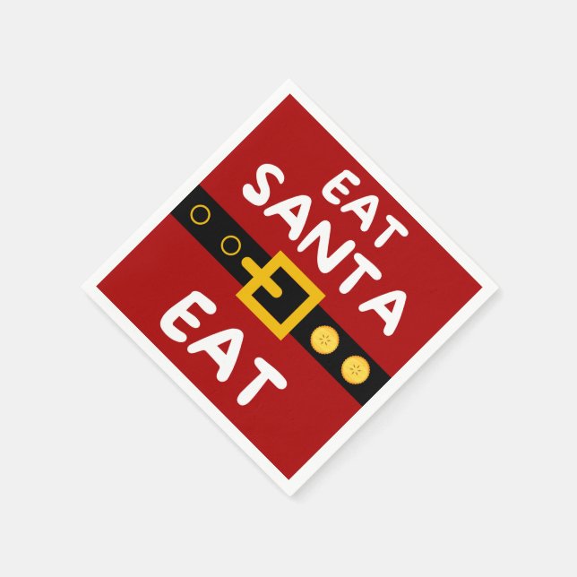 Amusing Eat Santa Eat Napkin (Corner)