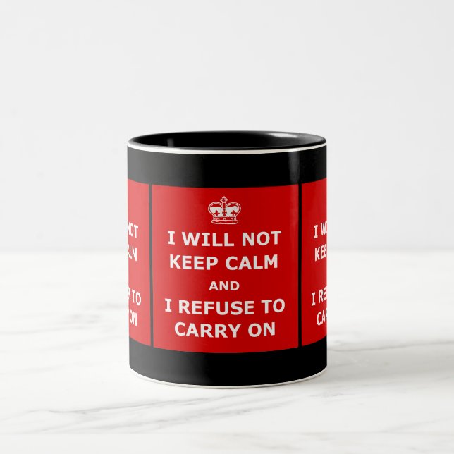 Amusing keep calm Two-Tone coffee mug (Center)