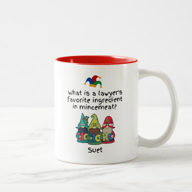 Amusing Mincemeat Lawyer Joke Two-Tone Coffee Mug (Right)