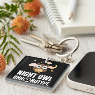 Amusing Night Owl Chronotype Keychain