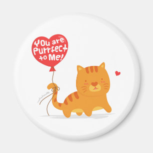 Amusing Pun Love Humour Cute Kitty Cat Cartoon Magnet