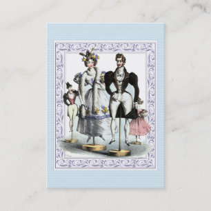 Amusing Vintage French Fashion Family of Dolls Business Card