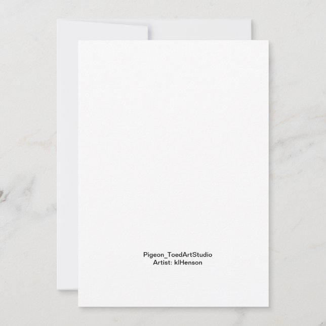 Amusing, whimsical watercolor.  invitation (Back)