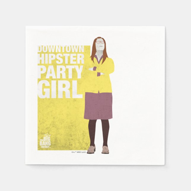 Amy | Downtown Hipster Party Girl Napkin (Front)