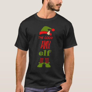 AMY Elf Good Christmas Matching Pajama Party T-Shirt