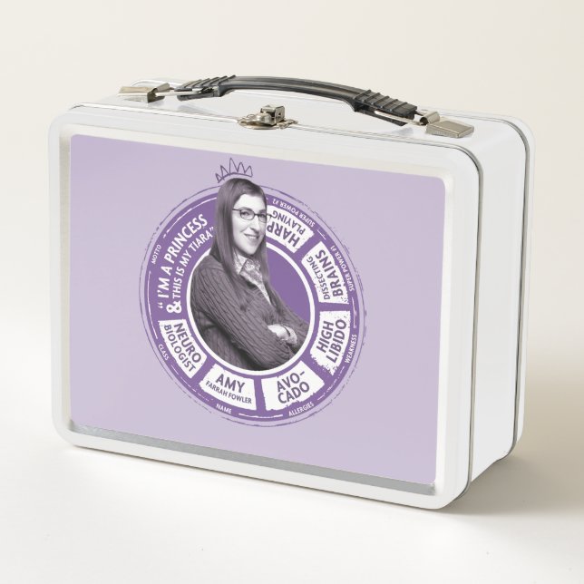 Amy Farrah Fowler Info Graphic Metal Lunch Box (Front)