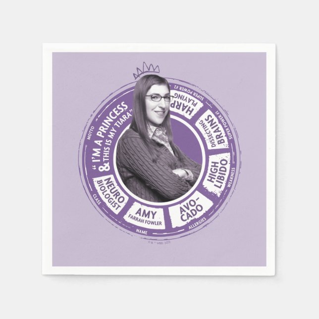 Amy Farrah Fowler Info Graphic Napkin (Front)