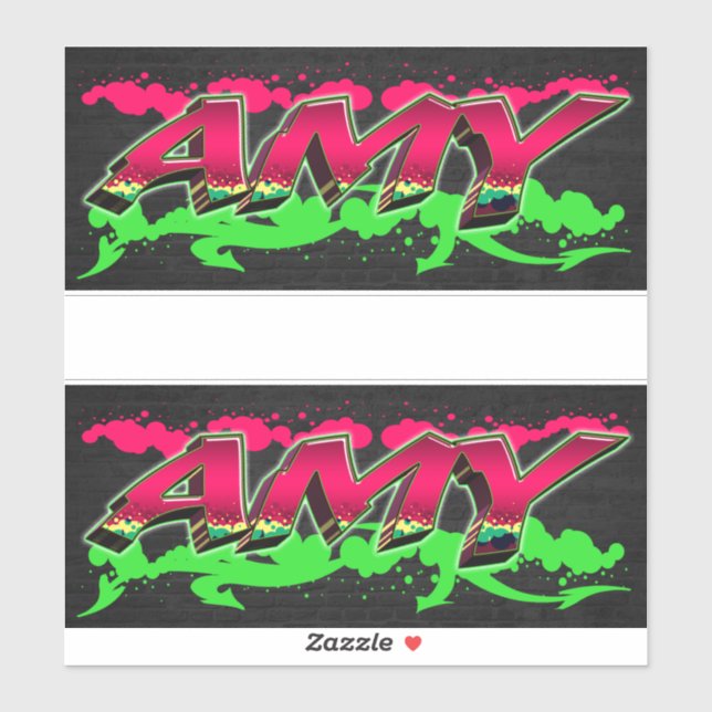 Amy First Name Graffiti Sticker (Sheet)