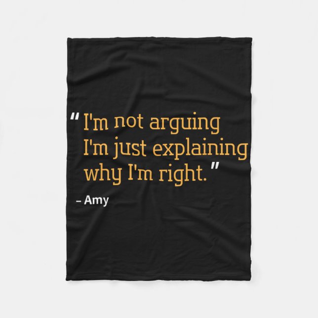 Amy Gift Quote Personalized Funny Birthday Name Id Fleece Blanket (Front)
