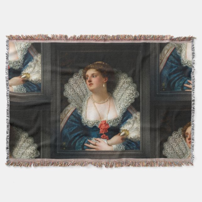 Amy Robsart by William Frederick Yeames Throw Blanket (Front)