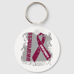 Amyloidosis Awareness Grunge Ribbon Keychain