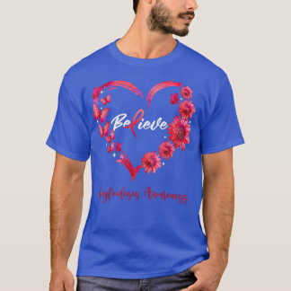 Amyloidosis Awareness Heart Butterfly Sunflower  T-Shirt