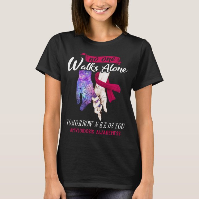 Amyloidosis Awareness Ribbon Support Gifts T-Shirt (Front)