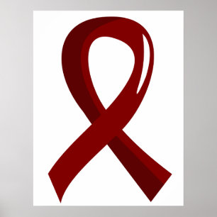 Amyloidosis Burgundy Ribbon 3 Poster