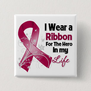Amyloidosis Ribbon Hero in My Life 2 Inch Square Button