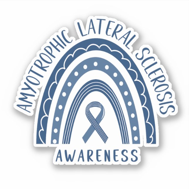 Amyotrophic Lateral Sclerosis ALS Rainbow Sticker (Front)