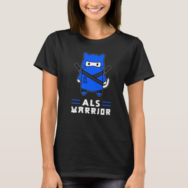 Amyotrophic lateral sclerosis Blue Ribbon Als Warr T-Shirt (Front)