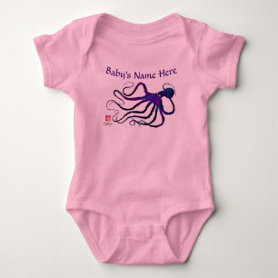 Amy's Octopus In Purple - Baby Bodysuit