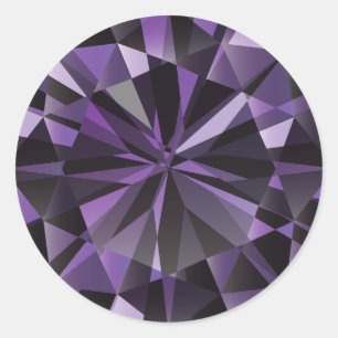 Amythest Classic Round Sticker
